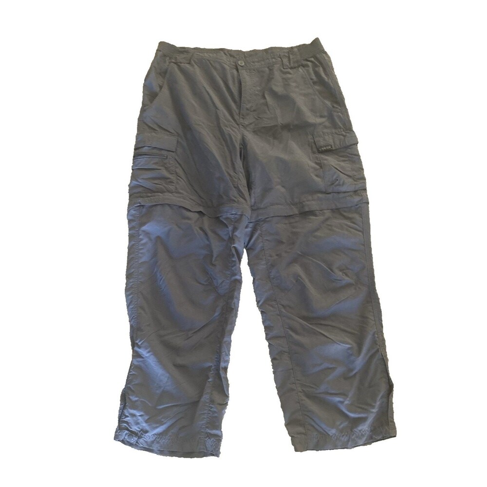 Columbia Mens Grey Titanium Hiking Outdoors Convertible Cargo Pants Size Large